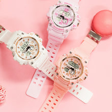 Load image into Gallery viewer, Digital Watch Women 50M Waterproof SMAEL Fashion Ladies Watch Bracelets Alarm Clock relogio feminino1808 Woman LED Sport Watches