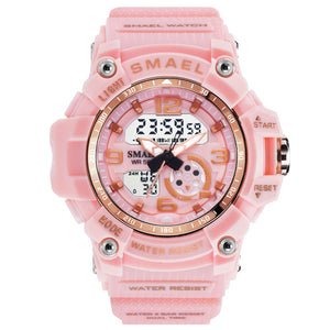 Digital Watch Women 50M Waterproof SMAEL Fashion Ladies Watch Bracelets Alarm Clock relogio feminino1808 Woman LED Sport Watches