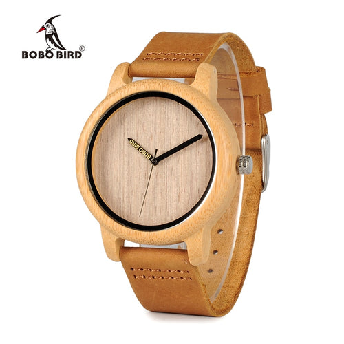 BOBO BIRD A22W Bamboo Wooden Watches Japan Quartz Watch Engrave Pointer Logo Laser Customized Dropshipping