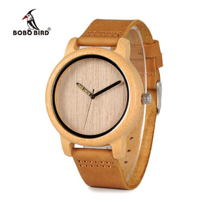 BOBO BIRD A22W Bamboo Wooden Watches Japan Quartz Watch Engrave Pointer Logo Laser Customized Dropshipping